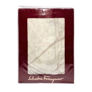 Salvatore Ferragamo 100% Silk Scarf Rectangular Bamboo Floral Beige Ivory NWT